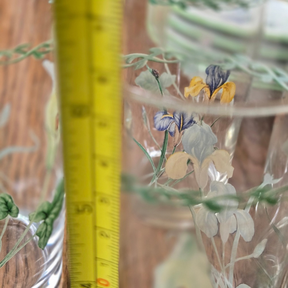 Studio Nova Garden Bloom Water Glass Tumblers Set of 5 Floral Iris Calla Lily - Picture 4 of 6